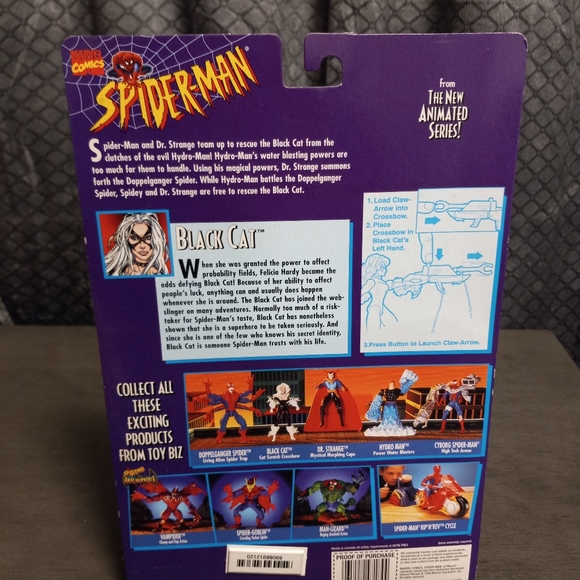 1996 Toybiz Marvel Spider Wars Black Cat Action Figure No.47184 - Picture 4 of 6